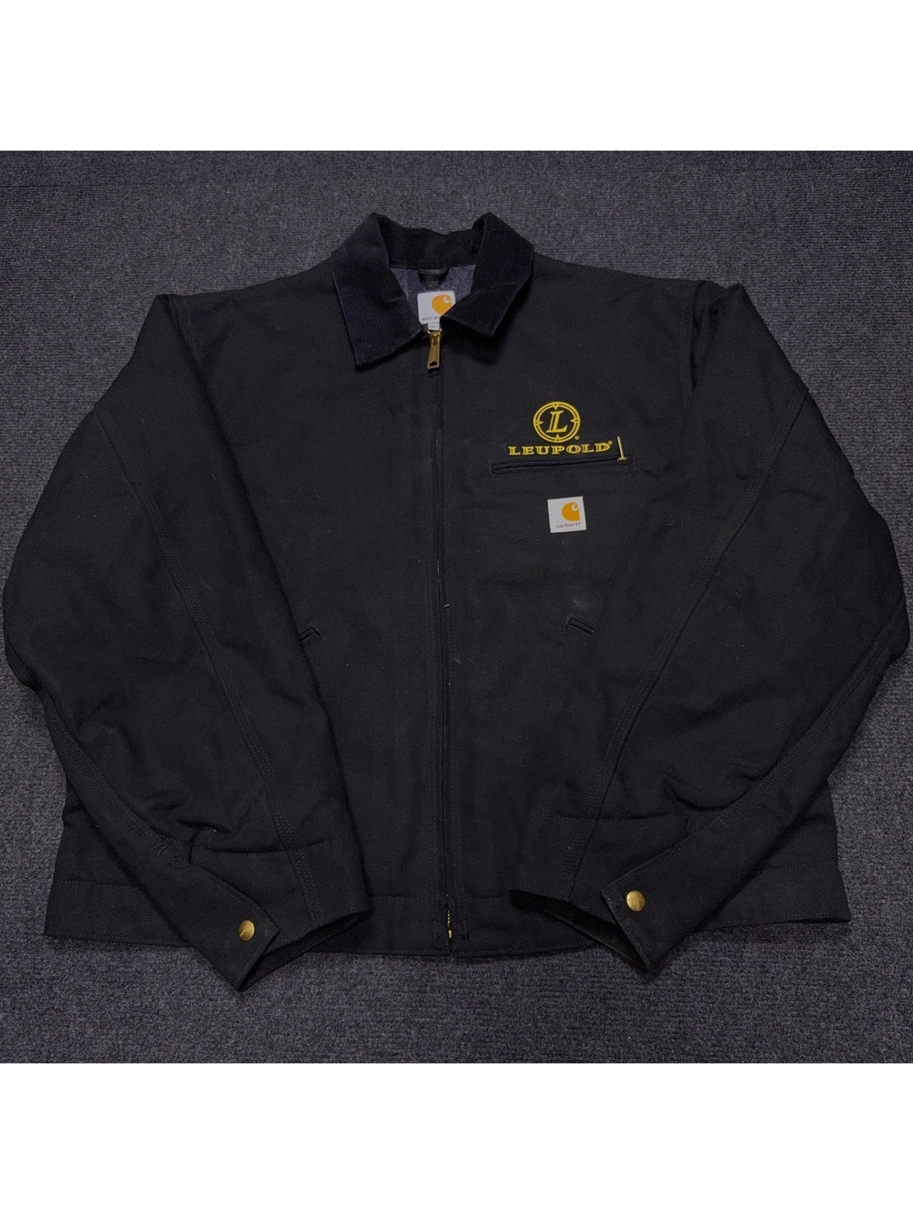 Carhartt Men's XL Black Utility Work Jacket Made in USA Leupold Logo